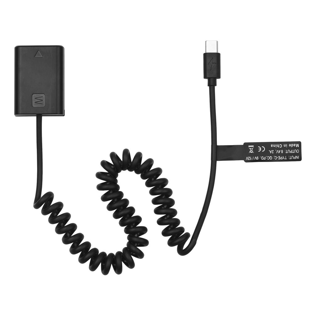 Andoer NP-FW50 Адаптер-пустышка USB-C для фиктивной батареи со сменным пружинным кабелем питания USB Type-C