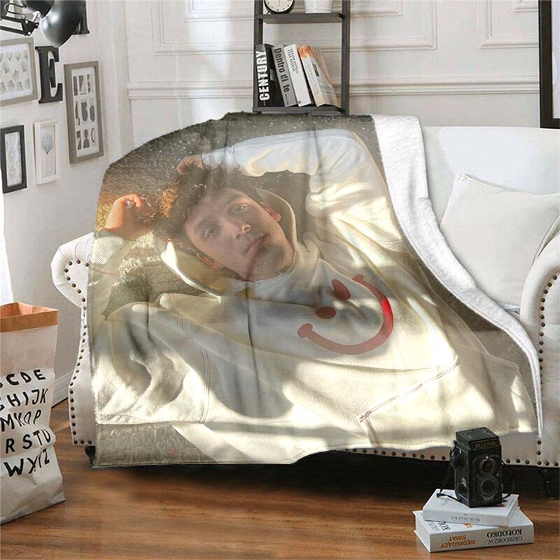 Customizable L-Lauv Singer Soft Flannel Blanket, Warm and Comfortable, Suitable for Picnics, Beds, Sofas, and Home Bedrooms.