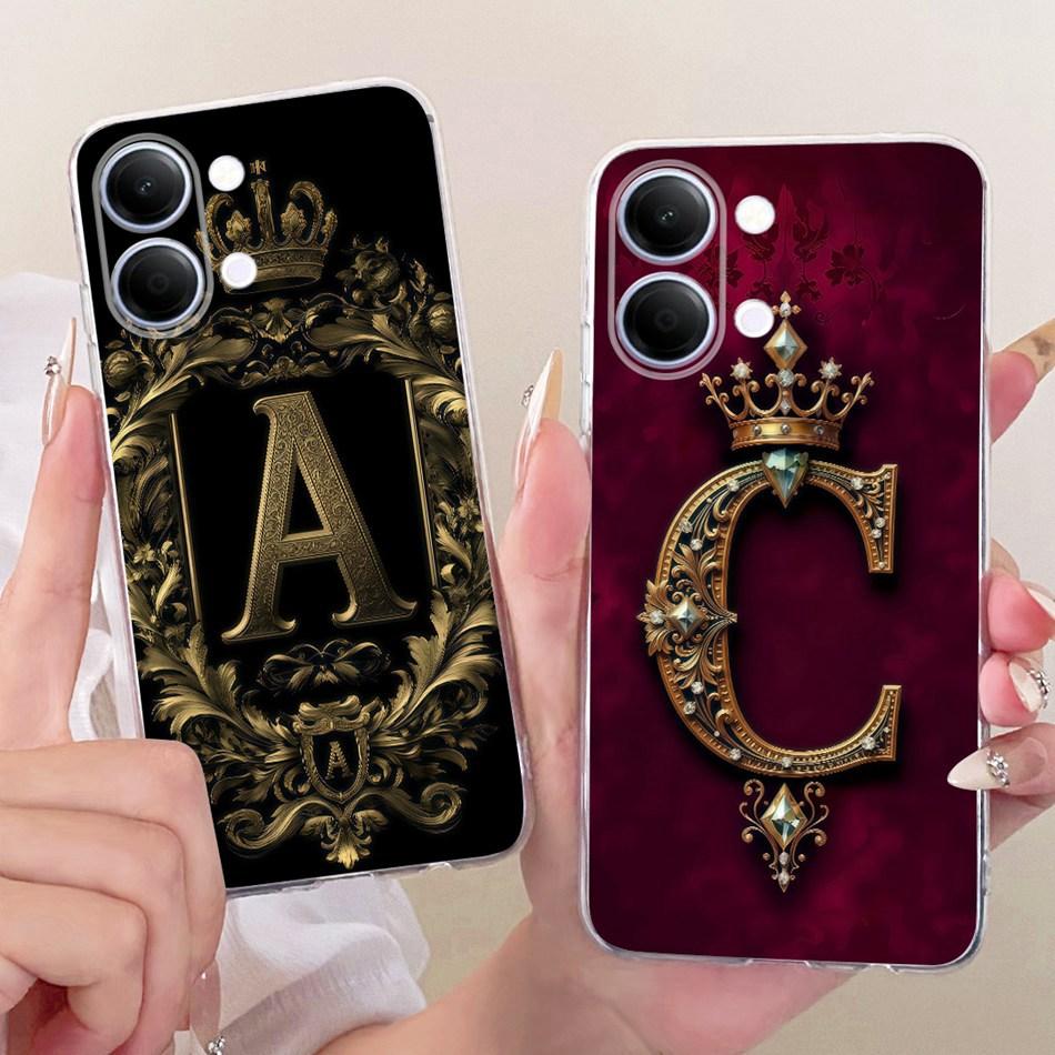 For Vivo Y05 Y11d 2026 Royal Crown Initial Letter Couple Phone Case For Vivo Y11D Y05 4G Soft Silicone TPU Covers Bumpers