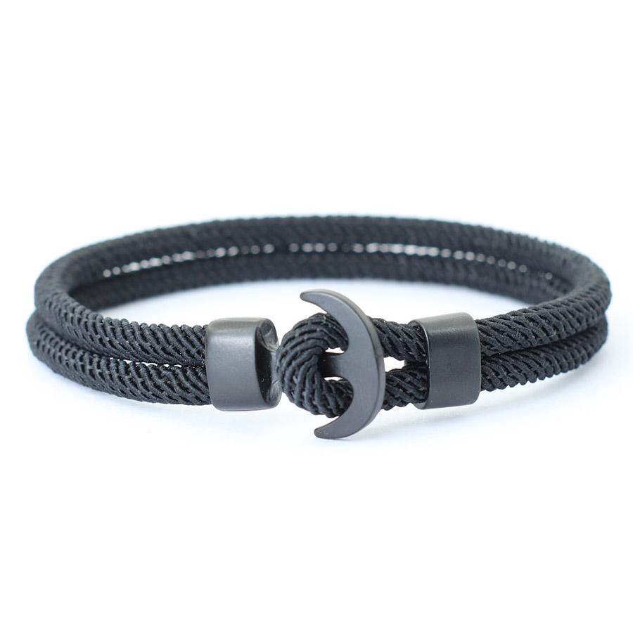 Миланский ручной веревочный якорь ручной работы мужской браслет двухслойная веревка модный браслет пара черный браслет подарок