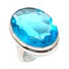 Swiss Blue Topaz Gemstone Handmade 925 Sterling Silver Jewelry Ring Size 5 F7R83