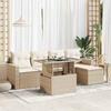 VidaXL Garden Lounge Set with Cushions 6 Pcs Beige Braided Resin 3326299