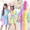 Children Towel Beach Bath Robe Animal Rainbow Unicorn Pattern Hooded Bathrobes for Boys Girls Pyjamas Bebe Kids Sleepwear Bathrobe