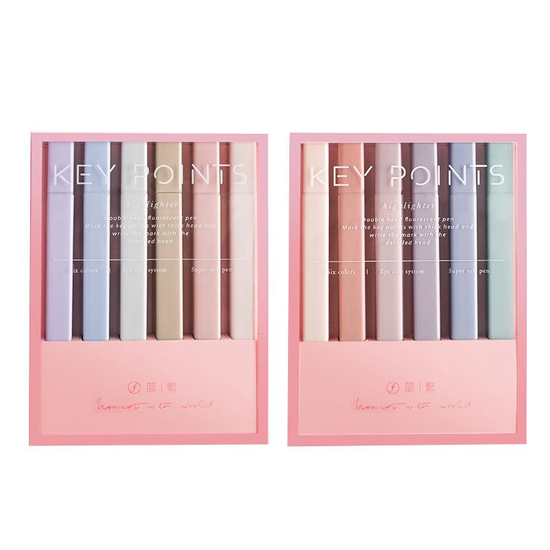 6 шт., набор ручек-хайлайтеров мягкого цвета, двусторонняя жирная кисть, тонкий маркер для рисования, офисная школа