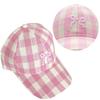 Бейсболка с вышитым бантом в клетку для женщин, корейские универсальные милые хип-хоп-шляпы с бантом, для отдыха на природе, для путешествий, пляжа, солнца