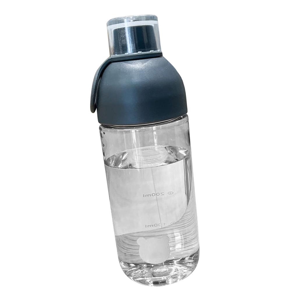 Cold Brew Bottle 450ML PC High Temperature Resistant Simple Portable Cold Brew Tea Bottle with Scale for Home Use Grey