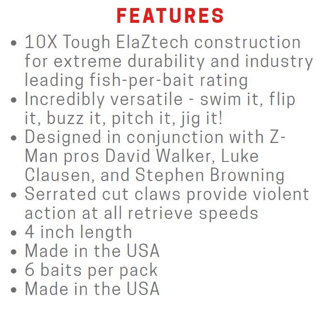 Zman Мягкая приманка Turbo CrawZ 4 дюйма (6 шт. в упаковке) Moliting Craw (9887)