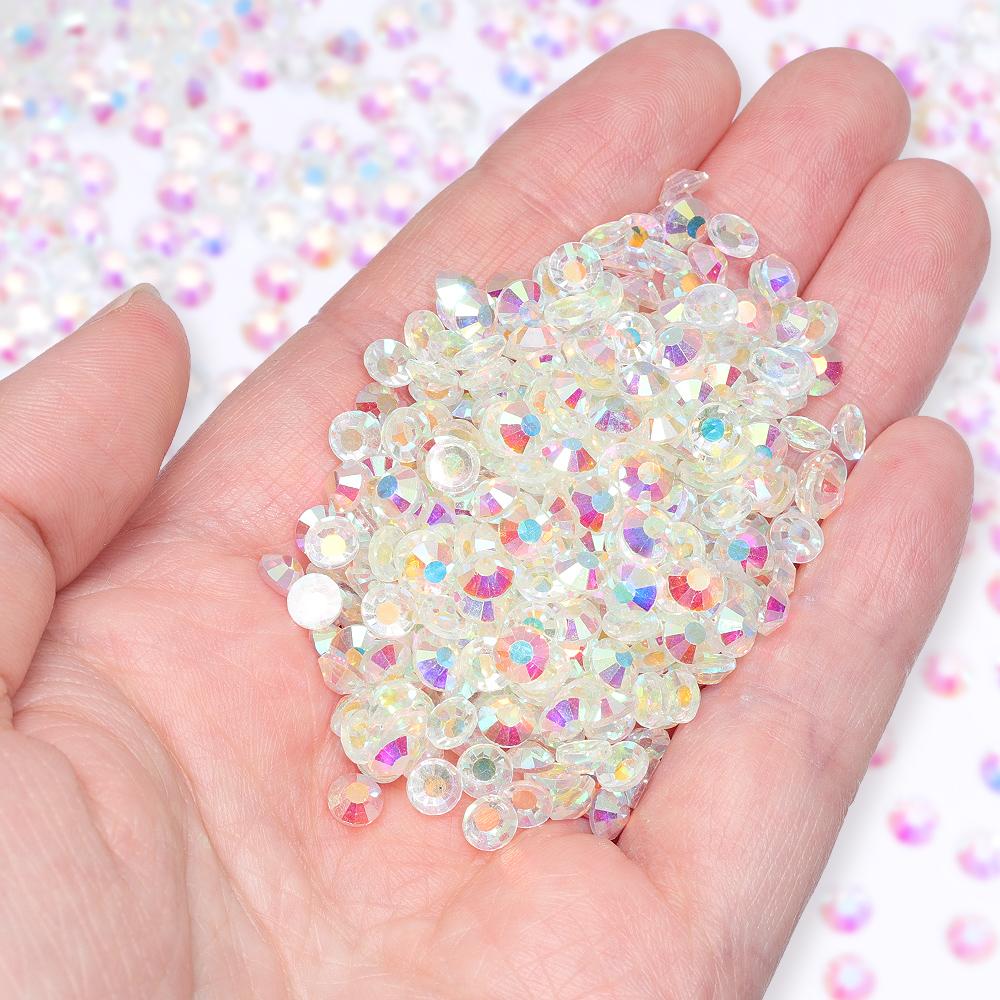 Multi Sizes SS4-SS20 Glass Rhinestones Colorful Non-Hot-Fix Glitter Crystal Flatback for Nail Art Decorations and Bags