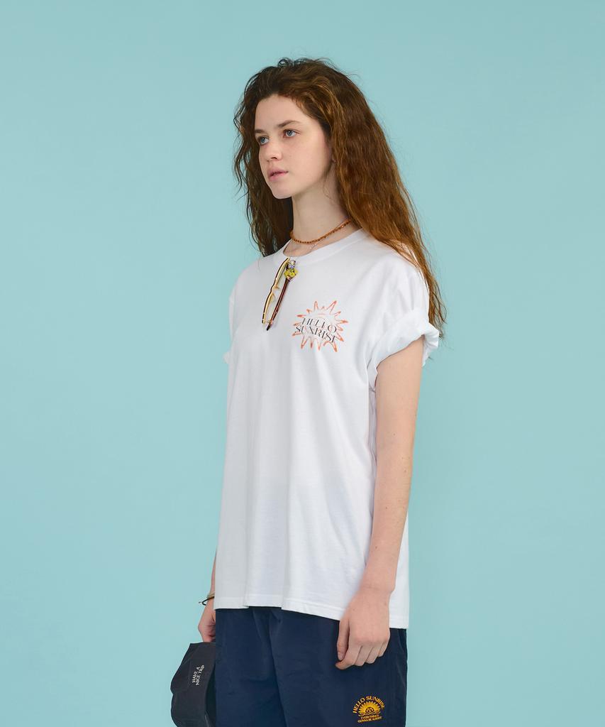 HELLO SUNRISE Hs Sunburst Icon Tee _White