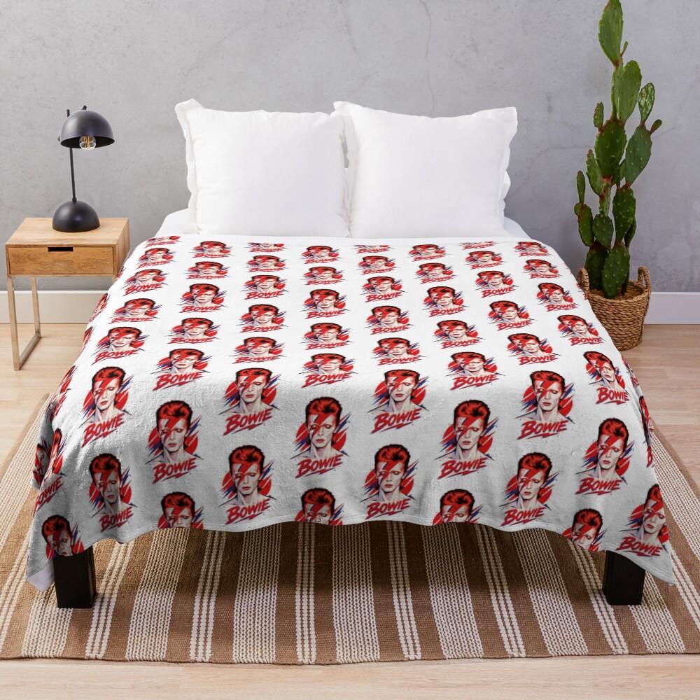 Ziggy Stardust Inspired Vector Art Design Throw Blanket
