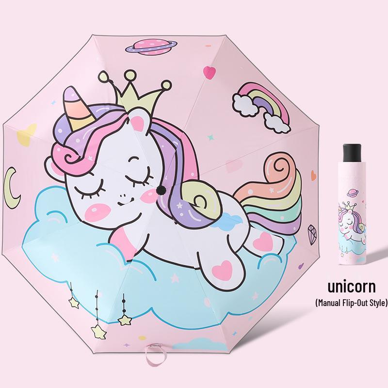 Children's Cartoon Fully Automatic Safety Umbrella: Rain or Shine, Reflective, Foldable, Anti-Rebound Design