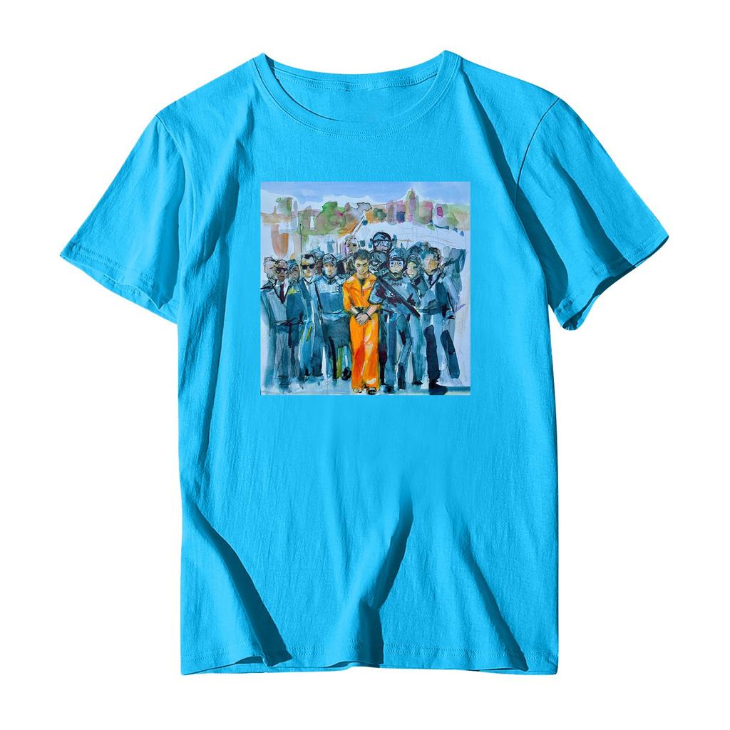 Повседневная модная спортивная футболка с круглым вырезом и принтом унисекс с коротким рукавом