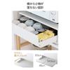 ELECOM Under-Microwave Storage Sliding Table, 50cm Wide x 37-61.5cm Deep x 14cm High, 22kg Weight Capacity, Small Storage, Cup and Small Item Storage,