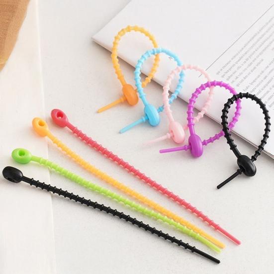 20 шт. Органайзер для кабелей данных, многоразовая силиконовая стяжка для кабелей, наушников, зарядного устройства для телефона, шнура питания, эластичная лента для организации проводов