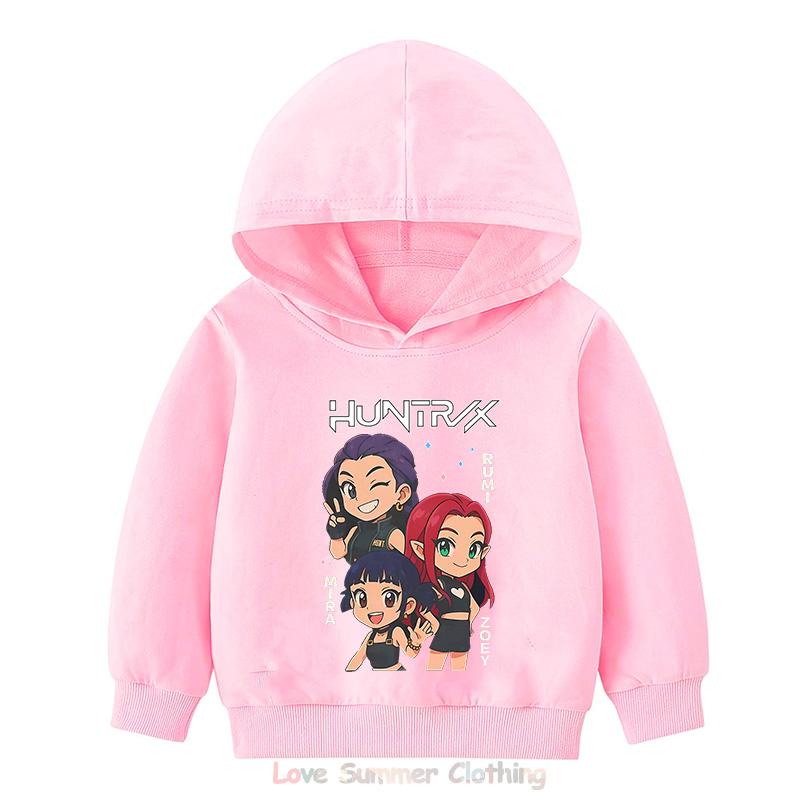 Hoodie Girls Kids Kpop Demon Hunters HD Print 100% Polyester Pullover Casual Girls Sweatshirt Fall Many Colors