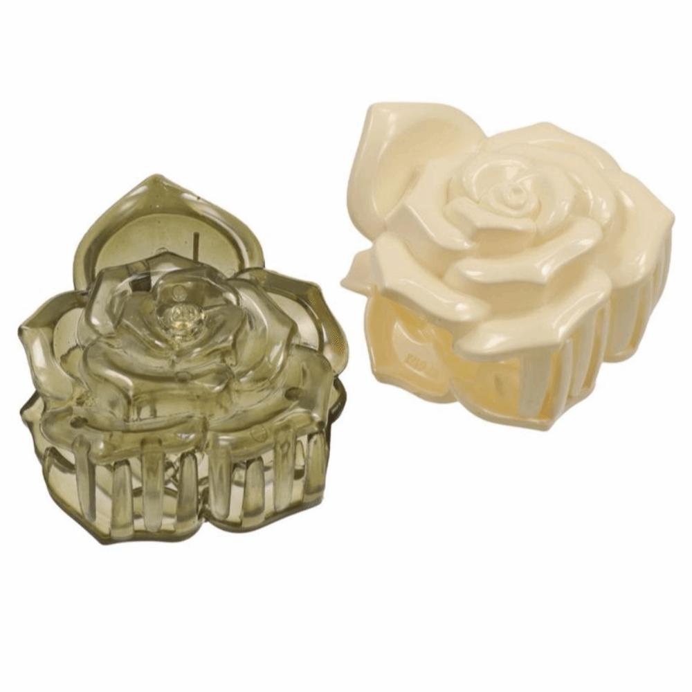 Fashion Design Retro Rose Hair Claw Transparent Acrylic Hair Claw Flower Hair Clip  Beach Vacation