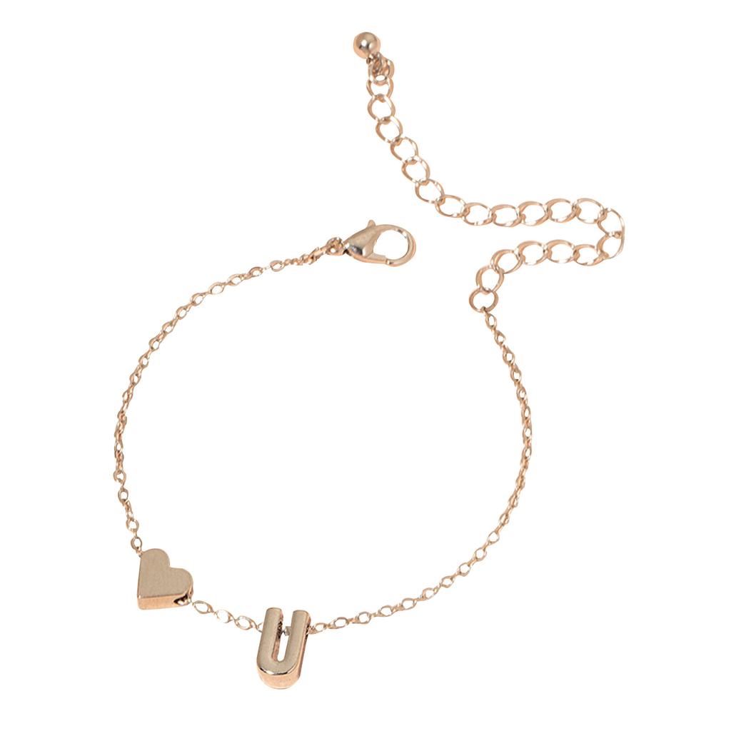 Initial Heart Bracelet Heart Letter Bracelet Personalized Monogram Bracelet 1 Pc