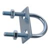 4PCS Silver Round U-Bolts Steel, Galvanized Surface with Nut Plate Washer Round Bend U Clamp