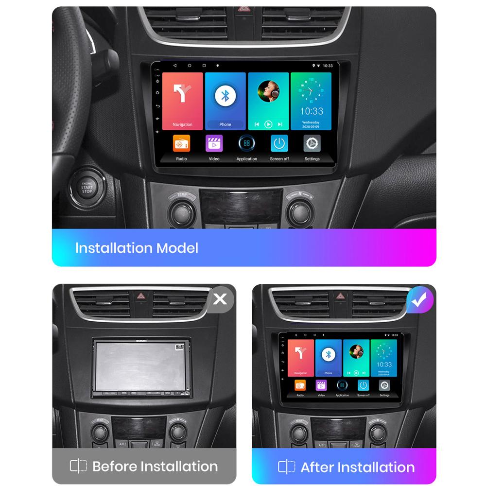 Android Car Radio Stereo для Suzuki Swift 2011-2016 GPS-навигация 2DIN 4-ядерный мультимедийный проигрыватель Carplay Autoradio 4+64 ГБ