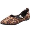 Large Size Women'S Shoes Autumn Leopard Print Pointed Head Shallow Mouth Flat Bottom Casual Single Shoes Women'S One Pedal
