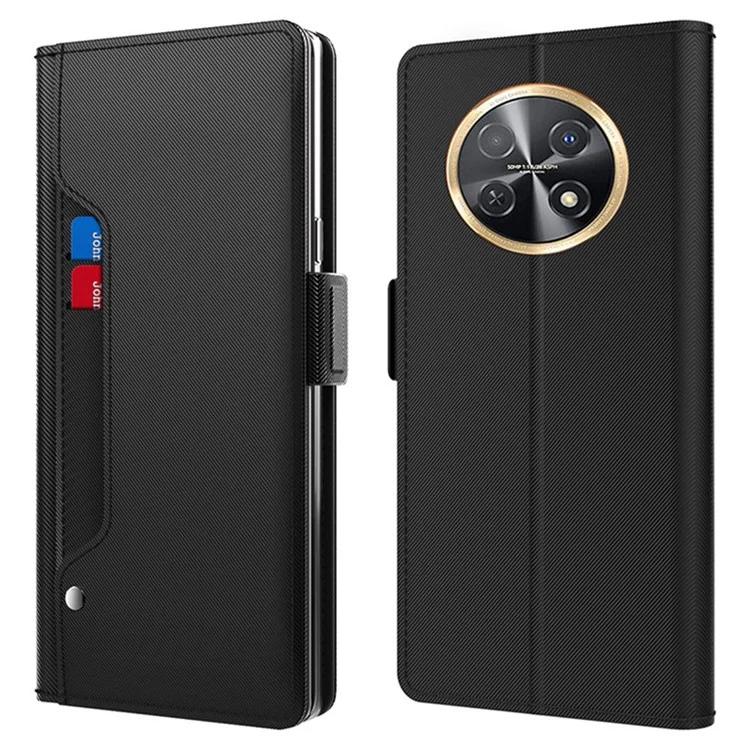 Для Huawei nova Y91 4G кожаный чехол для мобильного телефона с защитой от царапин Зеркальный держатель для карт Смартфон Настольная подставка Дизайнерский чехол