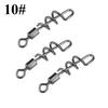 50Pcs Stainless Steel Rolling Barrel Swivels with Screwed Snap Fishing Bait Hook Connector(10#)