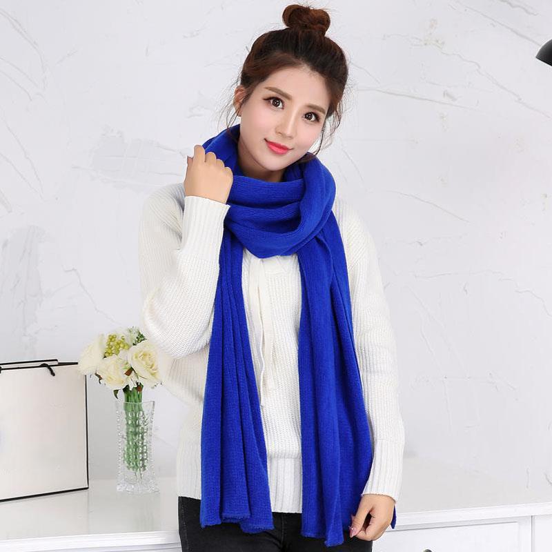1PC Solid Women Men Scarf Knitted Unisex Thick Warm Winter Long EMA