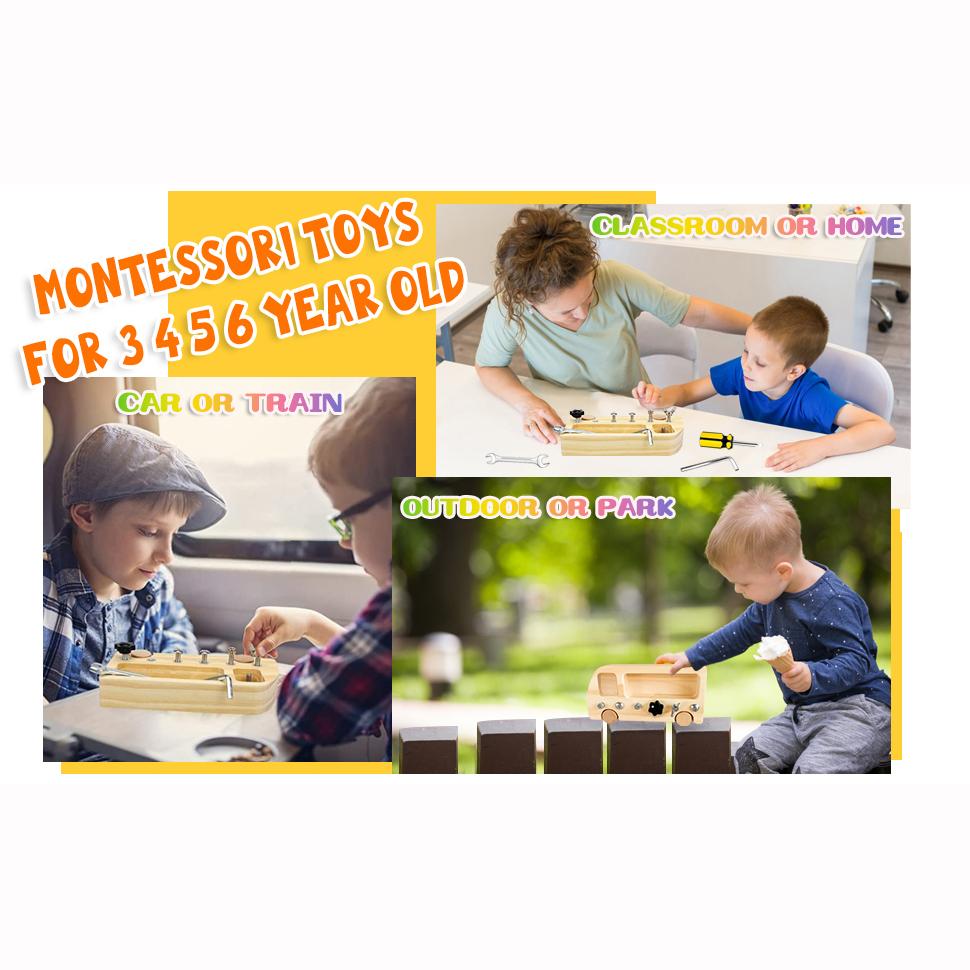 10 шт. детский набор деревянных отверток Монтессори, настоящие инструменты для детей, обучающая сенсорная обучающая игрушка для базовых навыков для детей ясельного возраста дошкольного возраста