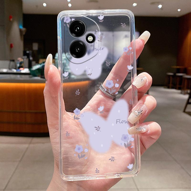 For Honor 400 5G Global Case DNY-NX9 Clear Soft TPU Silicone Butterfly Flower Cover For Huawei Honor400 Pro 5G Phone Shell Funda