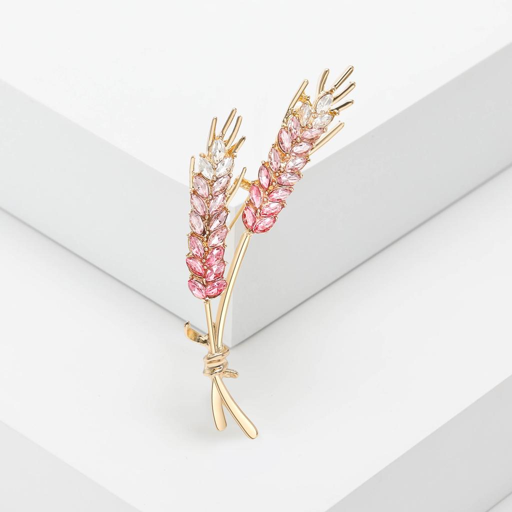 Модная и изысканная брошь в виде колоска пшеницы, женские аксессуары для пальто и костюма, стильная булавка-застежка в виде цветка для лацкана