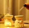 White Ceramic Aromatherapy Oil Burner - Hollow Design for Tea Candle Heating