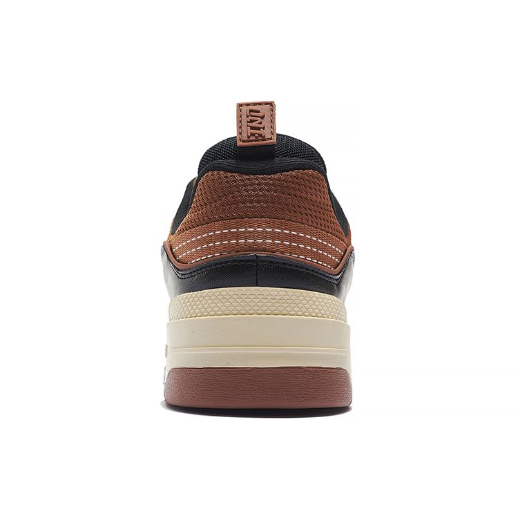 Li Ning 001 Btc низкие кроссовки для скейтбординга мужские белые коричневые AGCS103-5