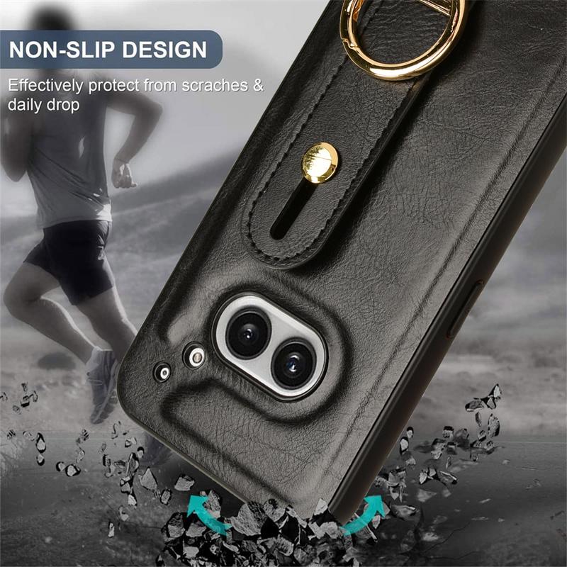 Роскошный кожаный чехол-подставка с браслетом для телефона Nothing Phone 2A 2 1 с кольцом-открывателем, противоударный, деловой, с полной защитой