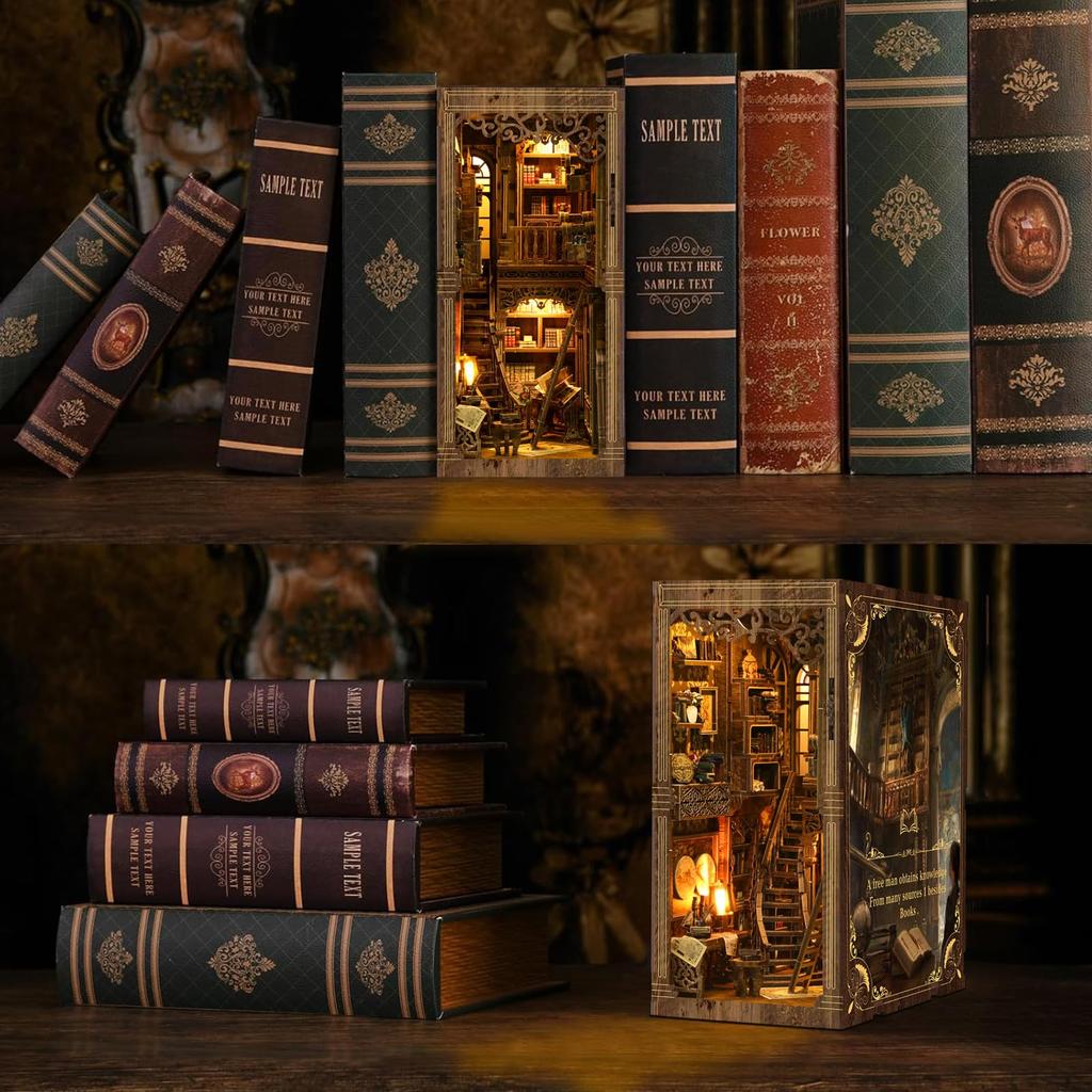 CRESYMME Miniature House Dollhouse Book Nook Kit Wooden DIY 3D Hobby Handmade of Old (Yumezo Books)