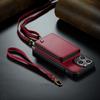 Zipper Leather Wallet Phone Case For iPhone 16 Pro Max 14Plus 14 15 13 12 11 Cards Holder Solt Stand Hand Strap Back Cover Coque