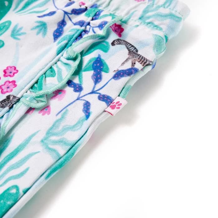 Short pour enfants avec cordon de serrage écru et menthe foncé 92/104/116/128/140