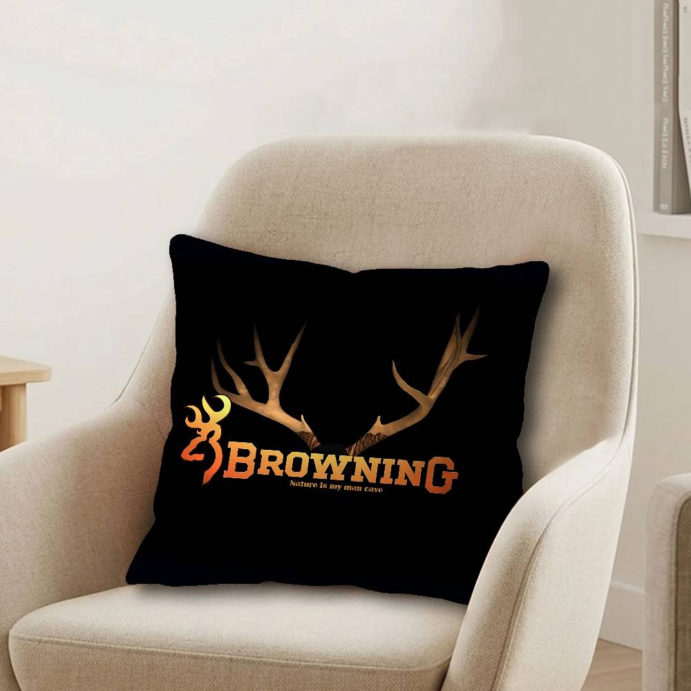 BBrowning Logo Personalized Pillow Cover Kids Bedroom Wild Party Decor Pillowcase kid Birthday shower Gift