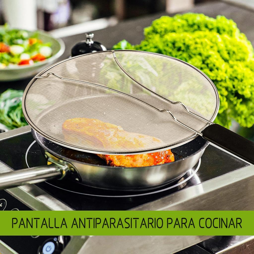 Frying Pan Grease Guard, Splatter Screen, Splatter Guard for Frying Pan, 25cm Stainless Steel Grease and Catcher splash net