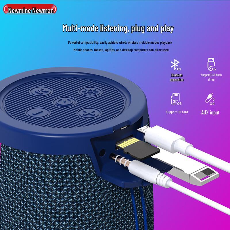 Портативная Bluetooth-колонка Newmine BT70, штекер CN (адаптер в комплекте) (Китайская версия)