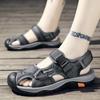 Летние сандалии мужские новые кожаные классические римские сандалии тапочки уличные кроссовки пляжные резиновые шлепанцы мужские водные походные сандалии