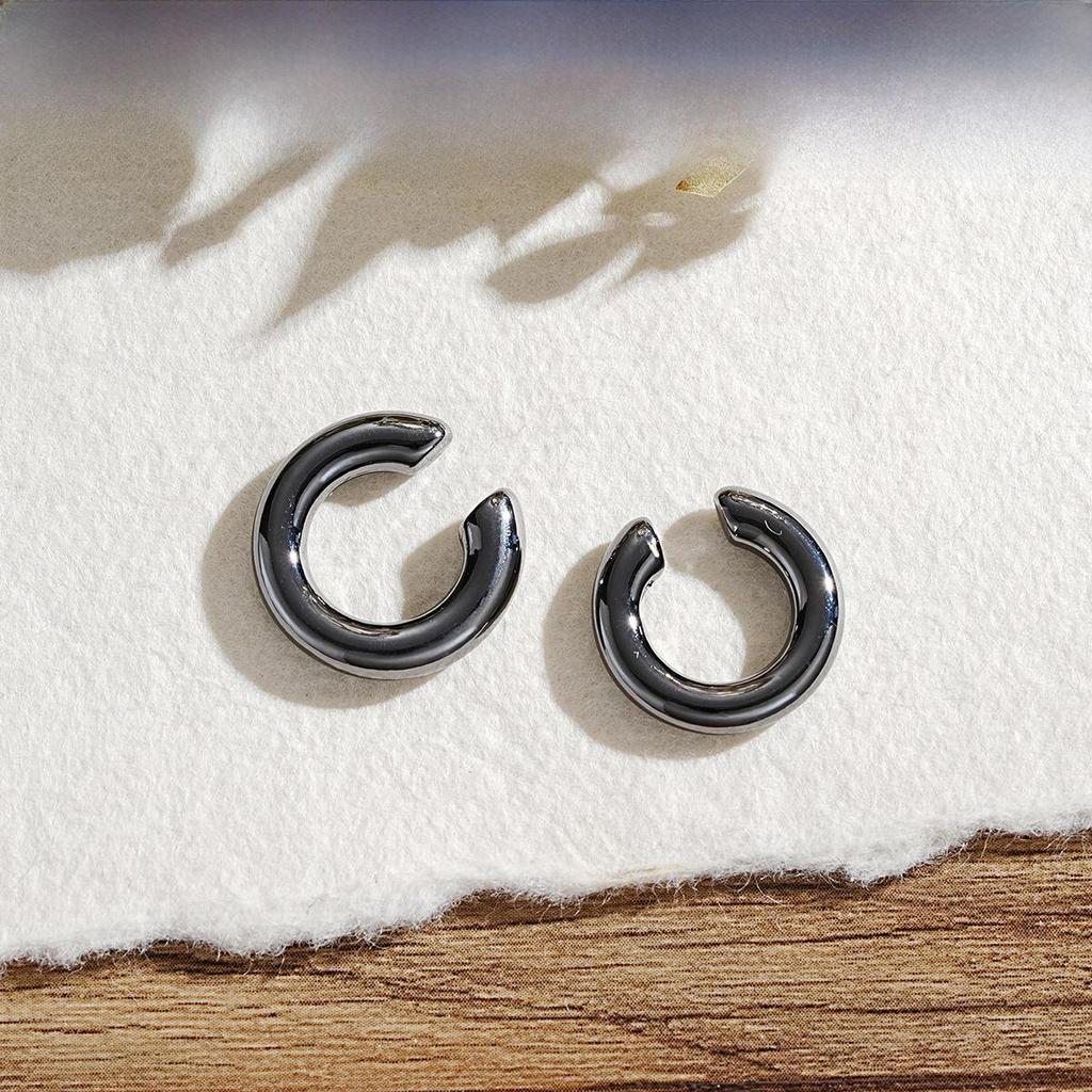 Асимметричный металлический зажим для ушей европейского и американского образца: Двойная круглая серьга в форме буквы С для женщин