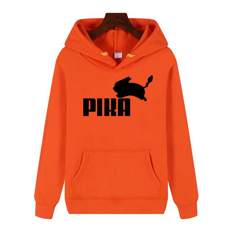 Women Hoodies Japanese Anime Pika  Harajuku Pullover Black White Sweatshirt Spring Autumn Women Casual Streetwear Hoody