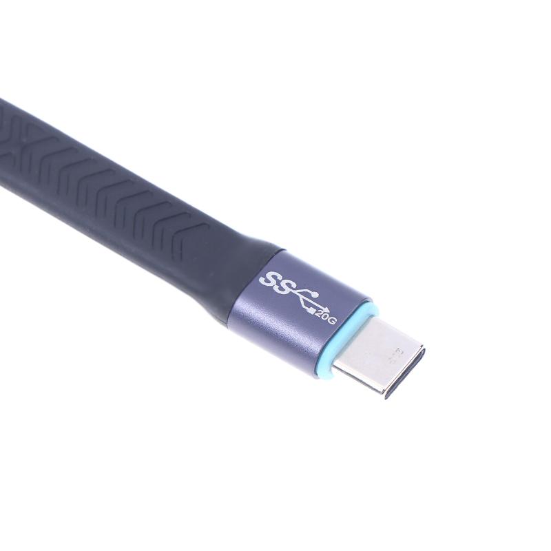 Кабель USB3.2 Type-C 20 Гбит/с, Кабель для быстрой зарядки USB-C на USB-C, Высокоскоростная линия передачи данных Type-C, Короткий кабель 10 см