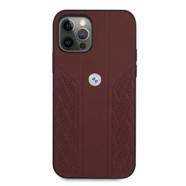 Etui do iPhone 12 BMW Hardcase Leather Curve Czerwone