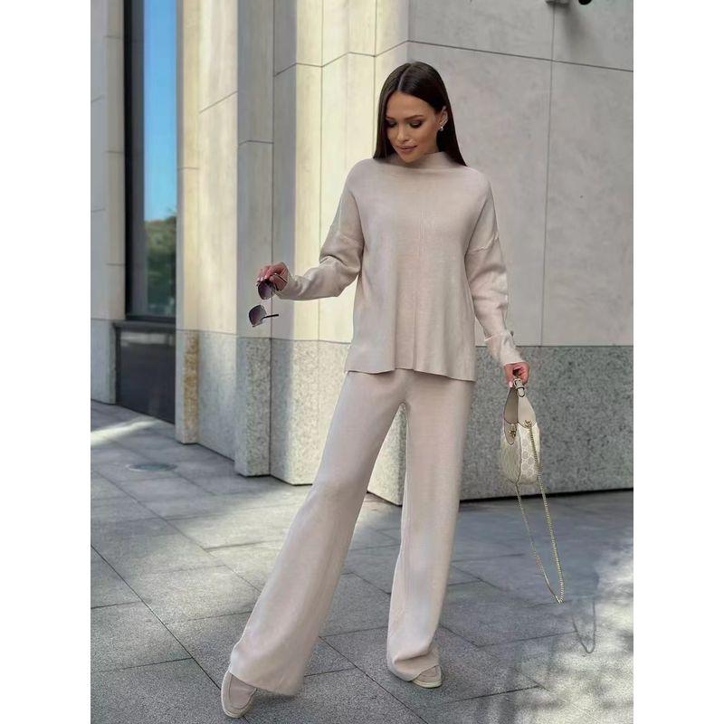 New Autumn and Winter Russian Loose Sweater Trousers Set Knited Sweater and Pants Set