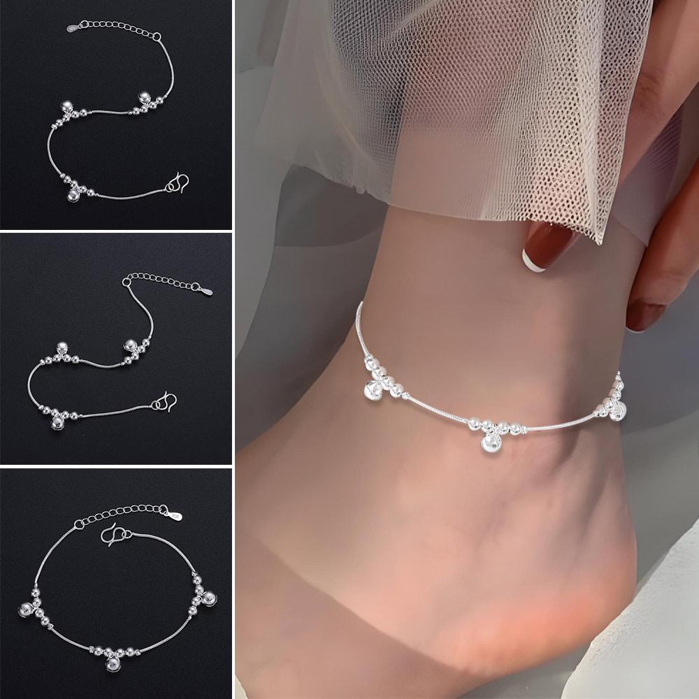 Simple Jewelry Women Bells Bead Silver Plated Chain Foot Anklet Ankle Bracelet