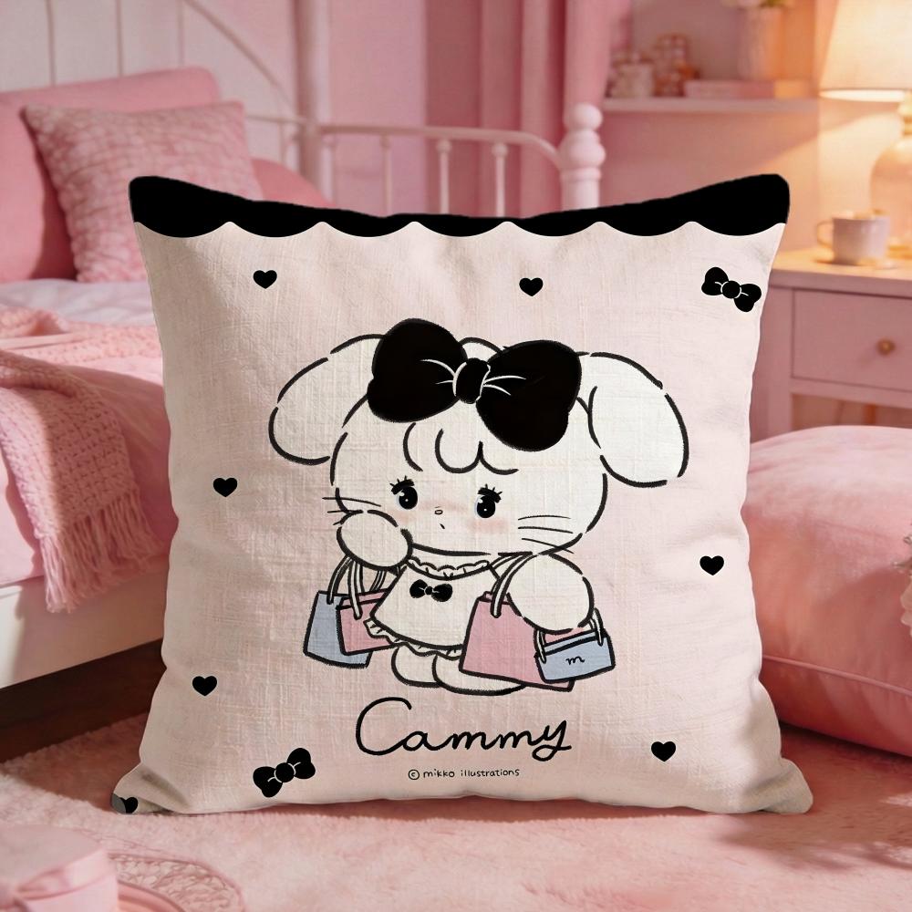 MMikkoS Cute Cat Cartoon Cushion Cover Premium Comfort Reversible Pillow Cove Two In One Design For Any Room Car Interior