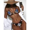 Boho Style Women's Print Micro Bikini Set 2025 New Sexy Halter Lace-Up Swimsuit Backless Push Up Swimwear Bathing Suit Beachwear