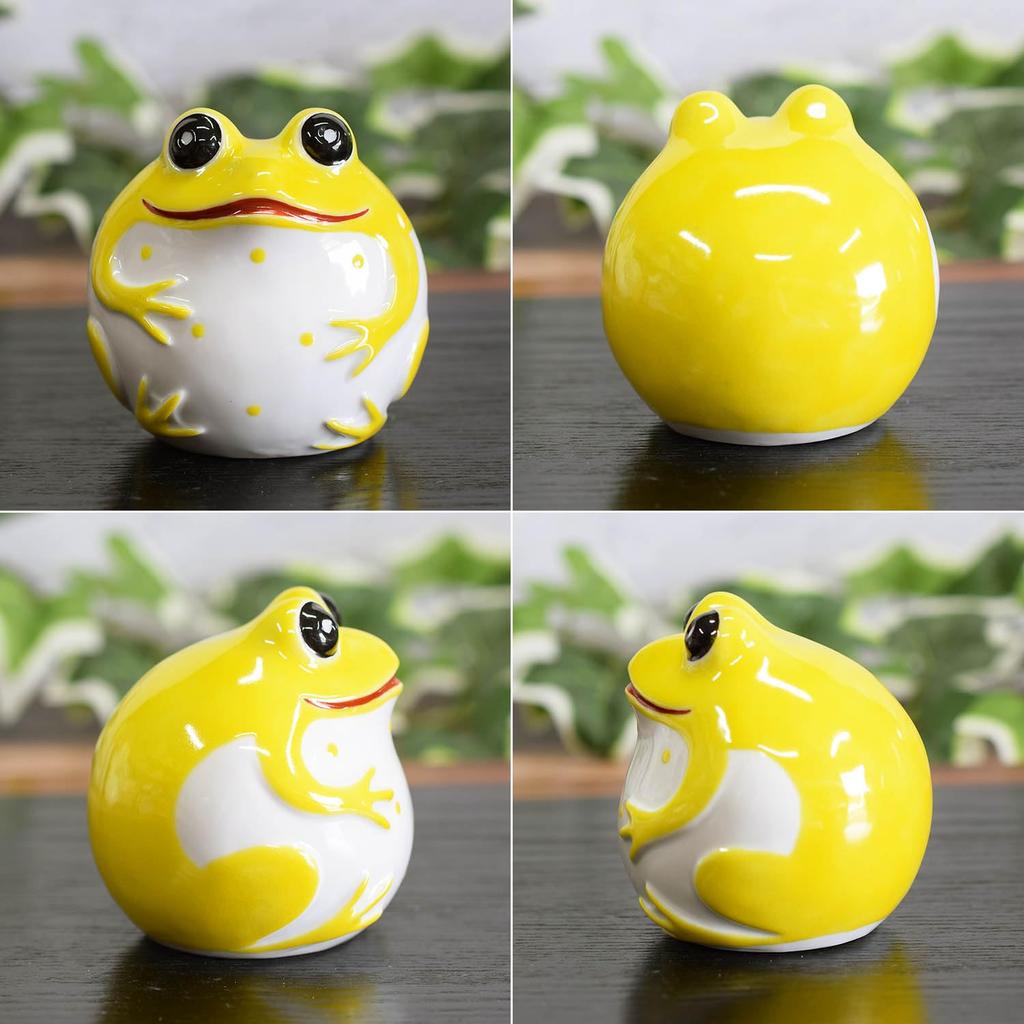 Лягушка орнамент Кутани изделия счастливая лягушка желтая глазурь керамика талисман удачи фэн-шуй предмет