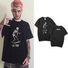 Футболка с принтом черепа в стиле рэпера Lil Peep, мужская и женская, хип-хоп, винтажная, оверсайз, с круглым вырезом, хлопковая
